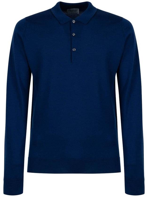 John Smedley Cotton T-shirt Blue