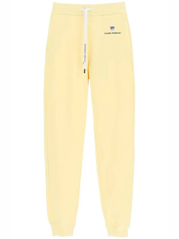 Chiara Ferragni 로고 자수 드로스트링 조거팬츠 72CBAT07CFT03_611