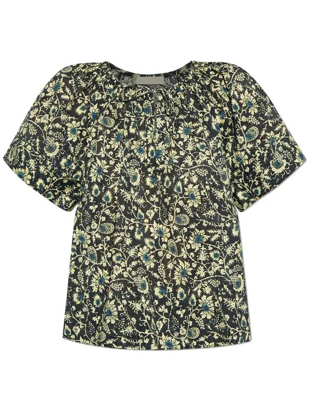 울라 존슨 플로럴 프린트 블라우스 PS2502020_RAVEN