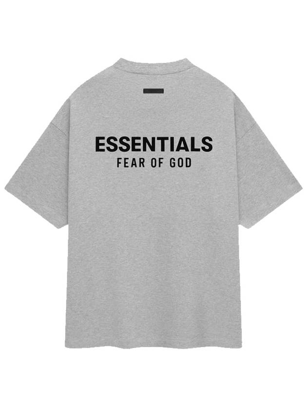 에센셜 저지 크루넥 백로고 티셔츠 라이트 그레이 남성