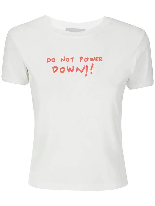 Coperni 파워 다운 프린트 슬림핏 티셔츠 COPJS07F5012P_WHTREDWHITEREDPRINT