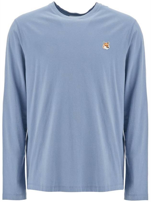 메종키츠네 폭스헤드 패치 레귤러 긴팔 티셔츠 문라이트 블루