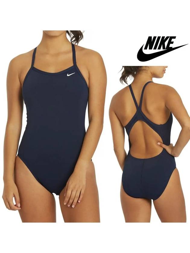 나이키 수영복 여성 폴리 레이서백 원피스 미드나잇네이비