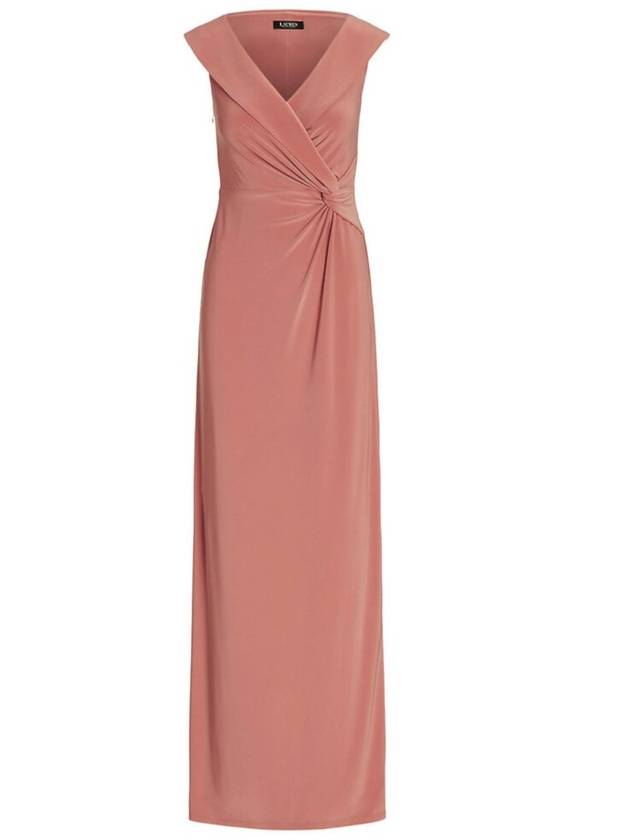 Lauren Ralph Lauren V넥 민소매 맥시 드레스