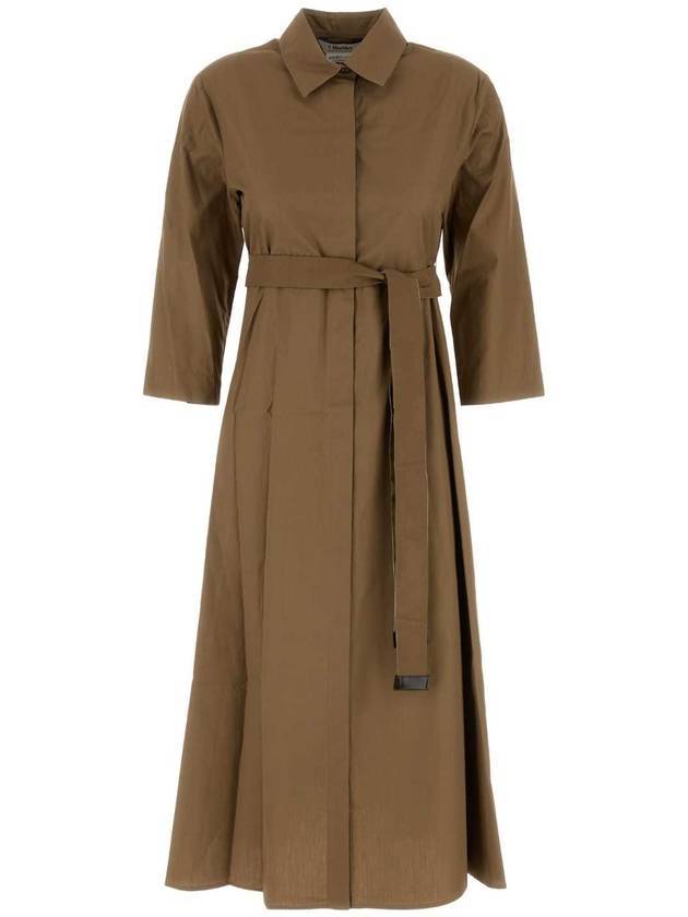 에스 막스마라 올림피아 셔츠 미디원피스 브라운