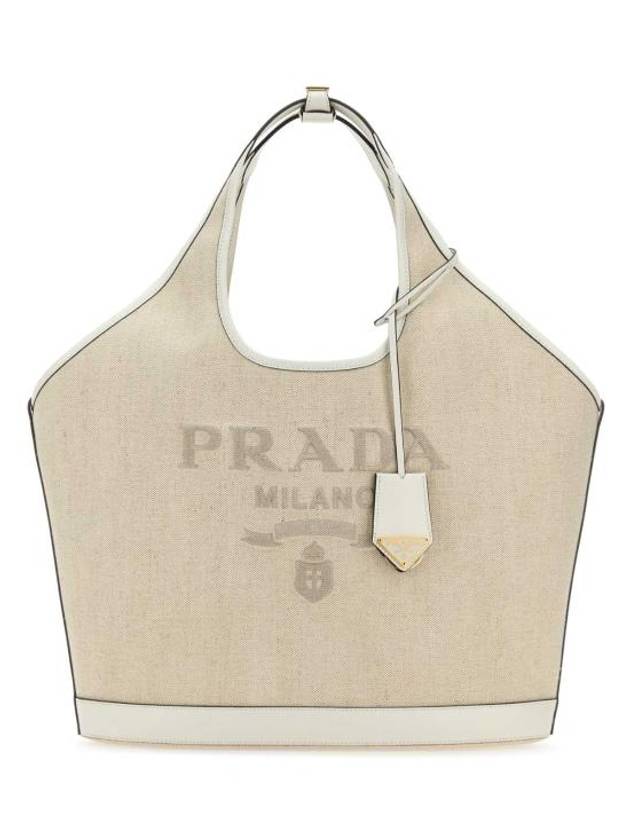 프라다 로고 디테일 라지 토트 백 베이지