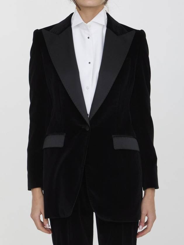 DOLCE&GABBANA Velvet tuxedo jacket F2942TN0000