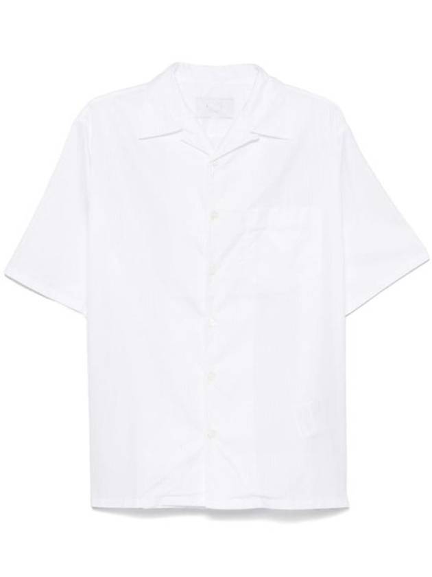 프라다 코튼 볼링 반팔 셔츠 화이트