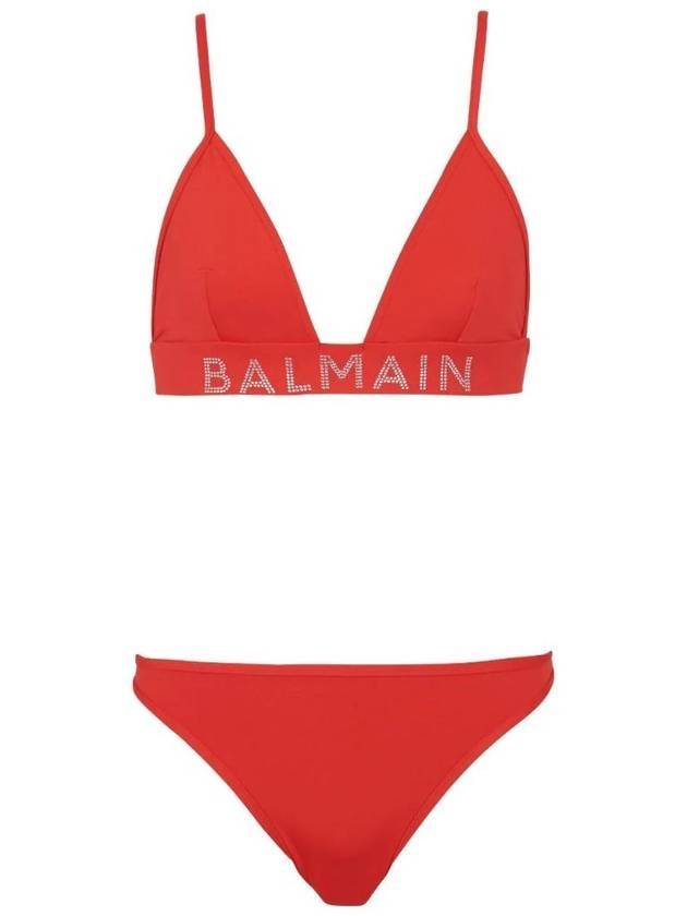 발망 라인스톤 트라이앵클 비키니 레드