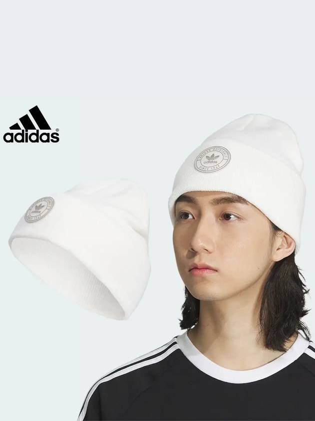 아디다스 리조트 커프 아크릴 울 비니 모자 화이트