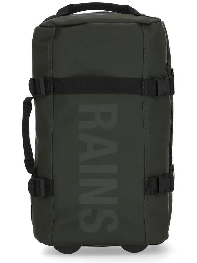 Rains 로고 디테일 지퍼 여행용 가방 RA13460_GREEN