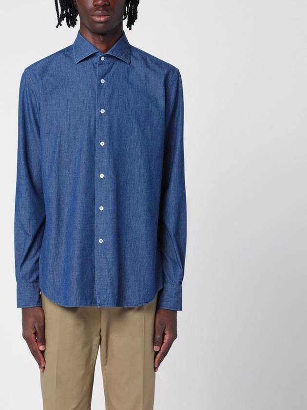 XACUS Indigo blue denim cotton shirt
