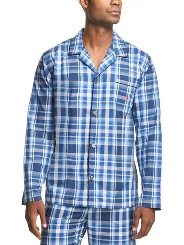 폴로 랄프로렌 맨즈 플레이드 우븐 파자마 탑 상의 Monroe 플레이드 9864526