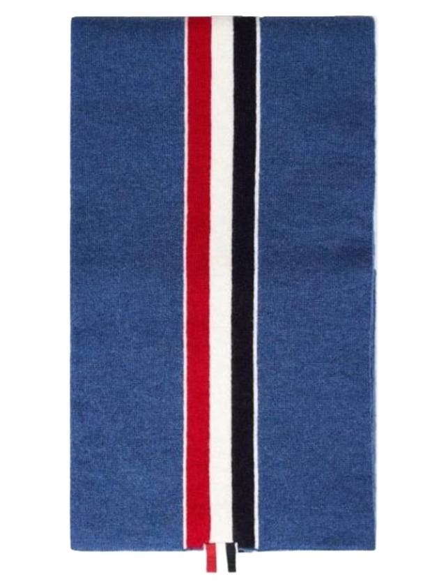 톰브라운 남성 삼선 메리노 울 머플러 다크 블루