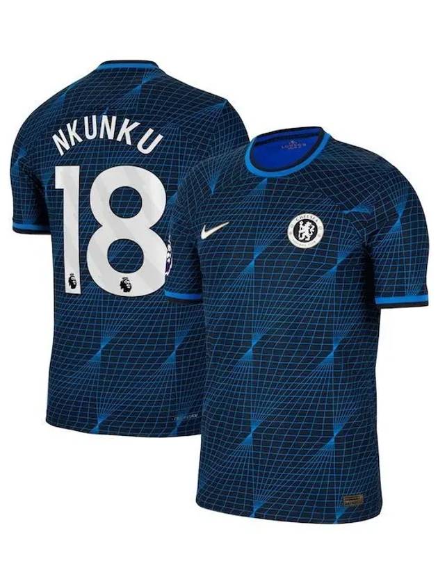 1028408 크리스토퍼 은쿤쿠 첼시 FC 나이키 2023 24 어웨이 매치 어센틱 플레이어 저지 네이비