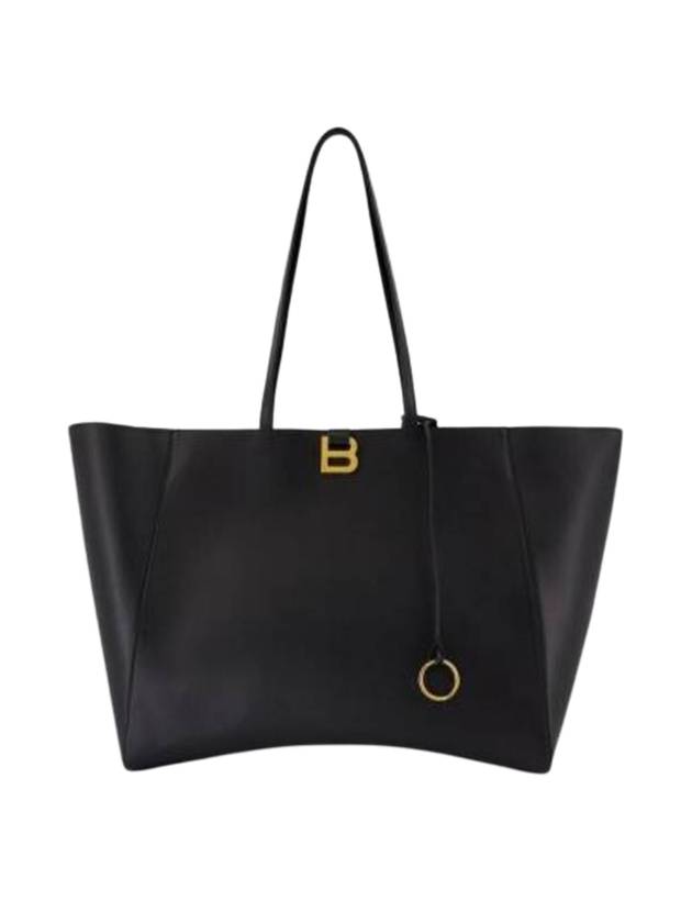 발렌시아가 레더 토트 백 블랙