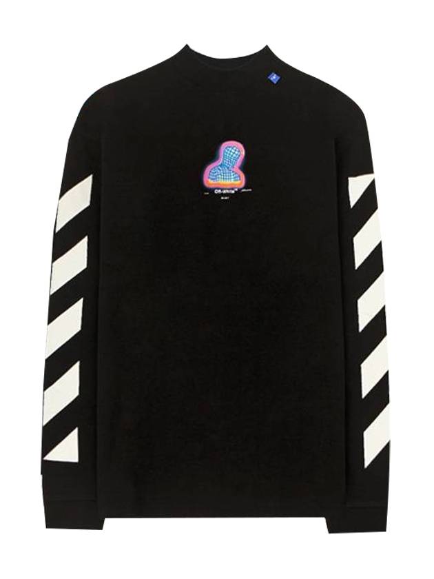 오프화이트 디아고날 모크넥 맨투맨 블랙