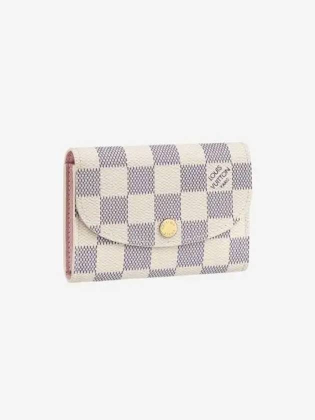 루이비통 로잘리 코인 퍼스 다미에 아주르 로즈 발레린 핑크 Louis Vuitton Rosalie Coin Purse Damier Azure Rose Ballerine Pink