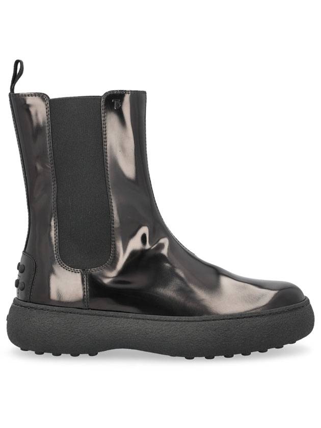 토즈 레더 첼시 부츠 블랙