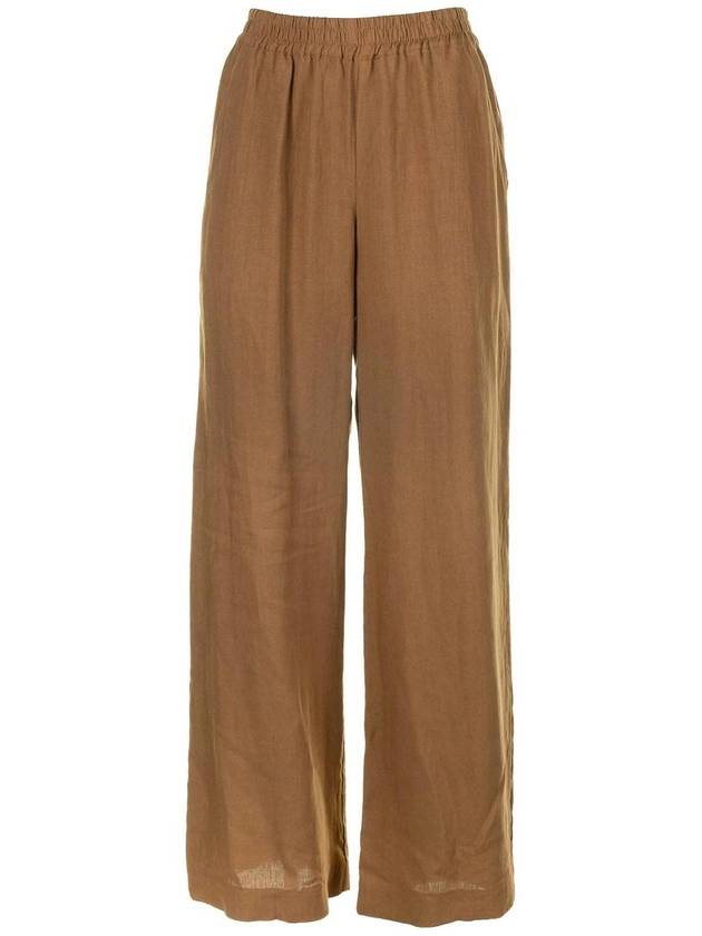 Eleventy High-waisted linen trousers