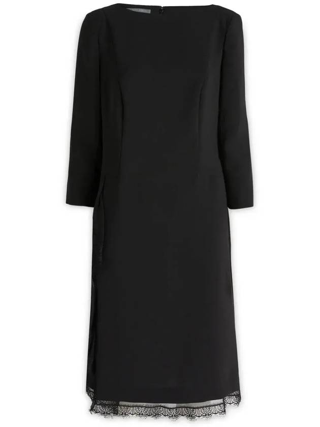 Alberta Ferretti 레이스 트리밍 라운드넥 드레스 04346626_A0555