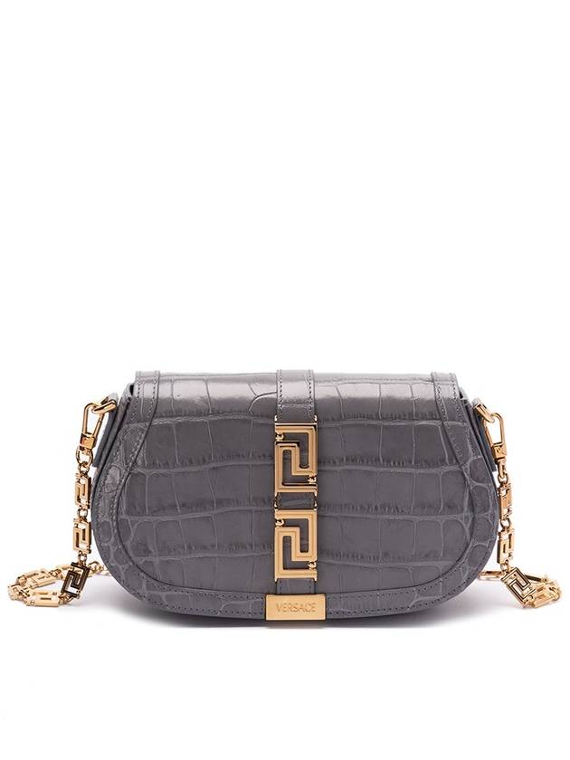 Versace `Croc-Effect Greca Goddess` Shoulder Bag