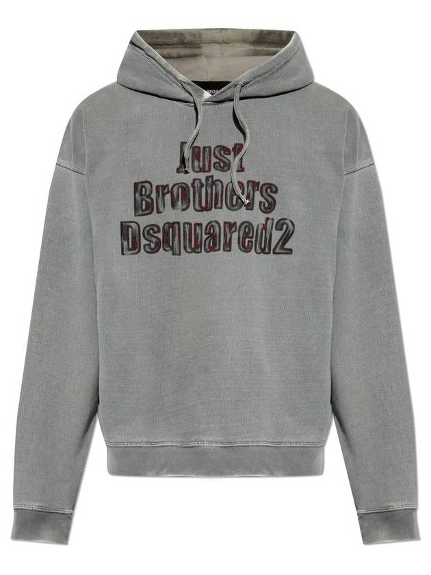 Dsquared2 로고 프린트 드로스트링 후디