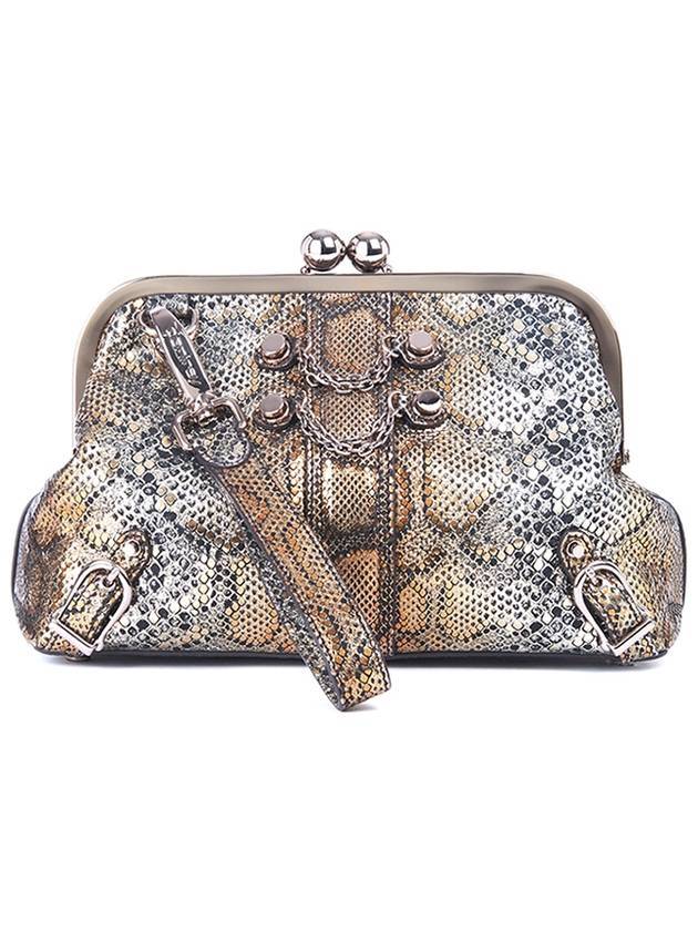 도니레이 수리 프레임 클러치 백 클레오파트라 골드