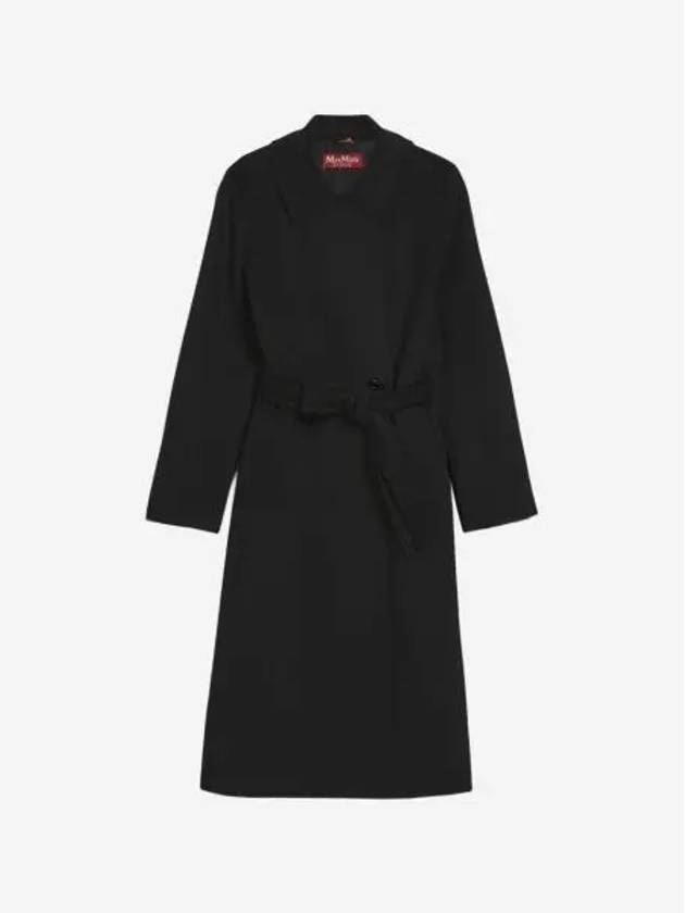 W 막스마라 콜라그 울 로브 코트 블랙 W Max Mara Bcollag Wool Robe Coat Black