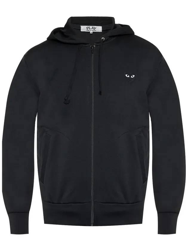 꼼데가르송 플레이 하트 로고 후드집업 블랙