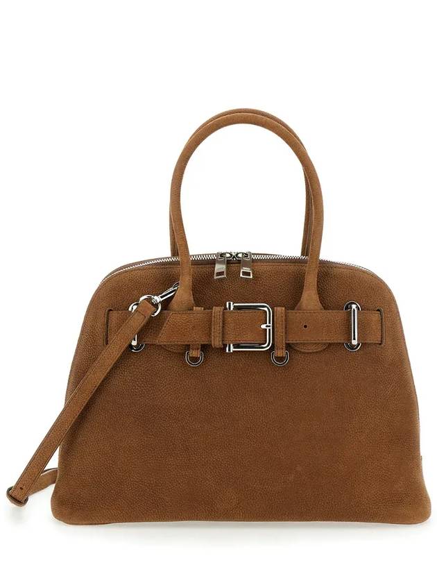 오소이 지퍼 브로클 탑 핸들 백 25SB05012251_NUBUCKBROWN