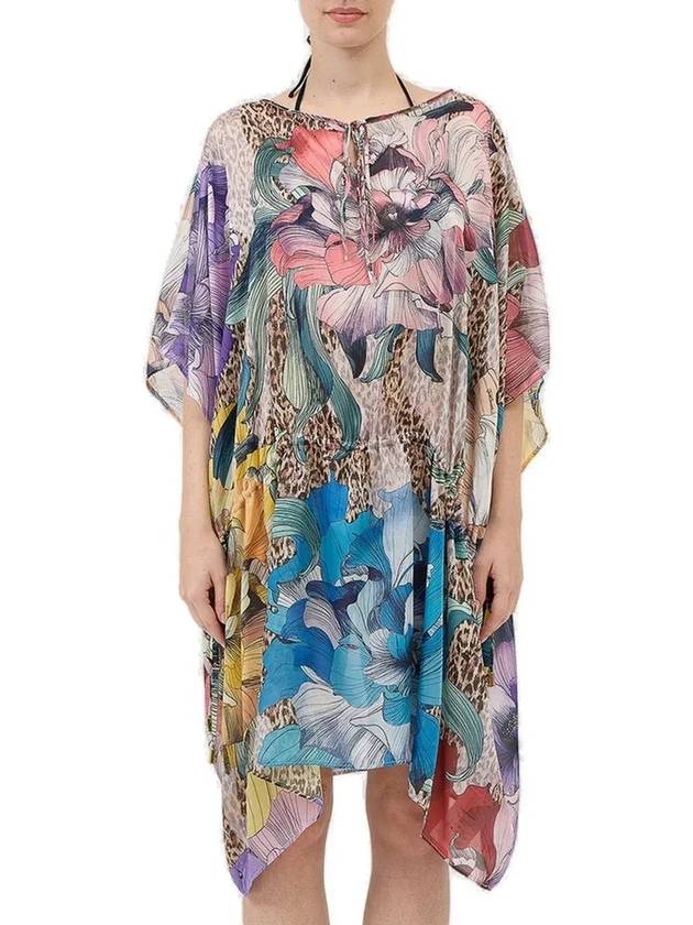 저스트 카발리 플로럴 프린트 드로스트링 탑 78PAL251_MS3