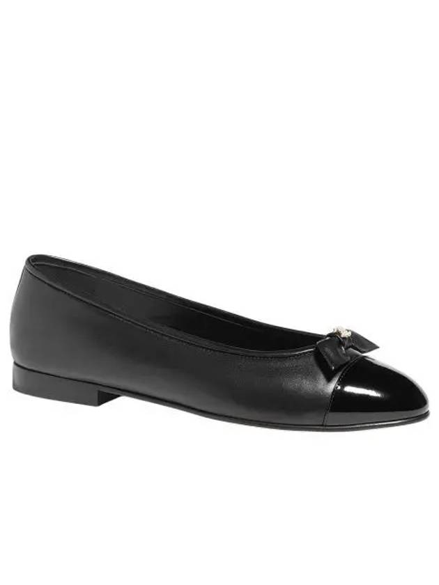 W 샤넬 발레리나 플랫 램스킨 페이턴트 카프스킨 & 블랙 W Chanel Ballerina Flat Lambskin Patent Calfskin & Black