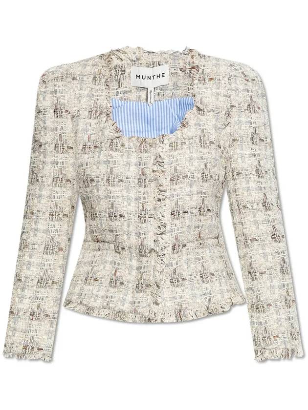 문테 텍스처드 프레이드 엣지 재킷 2441514244030_CREME