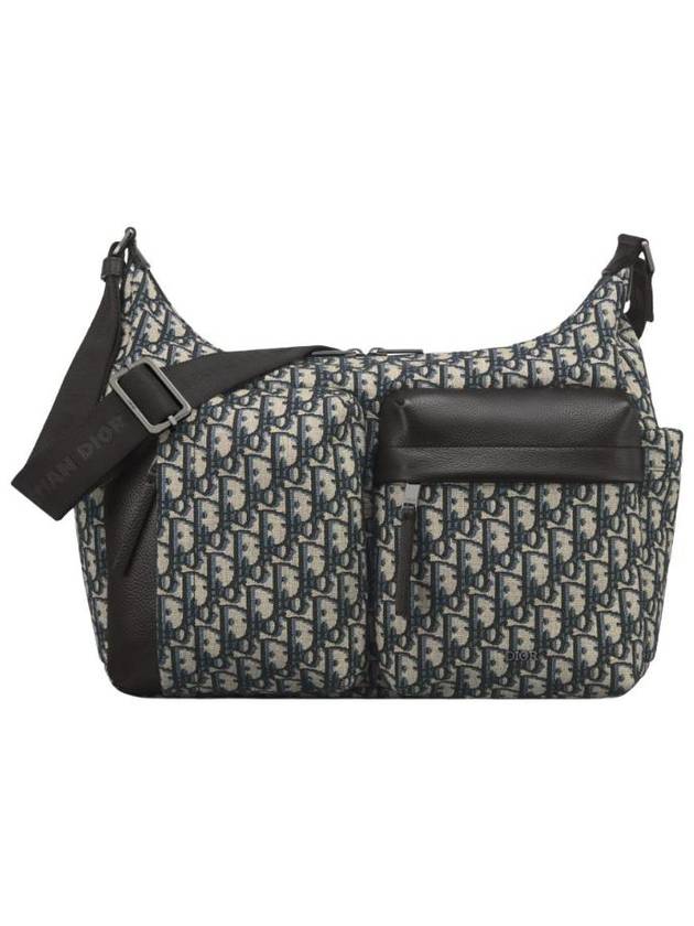 디올 미디움 라이더 소프트 호보 백 디올 오블리크 자카드 그레인드 카프스킨 베이지 블랙 1ESME190YKS H27E