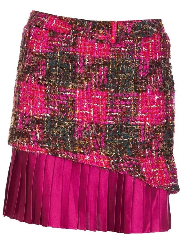 Andersson Bell Boucle 체크 플리츠 스커트 APA540W_PINK