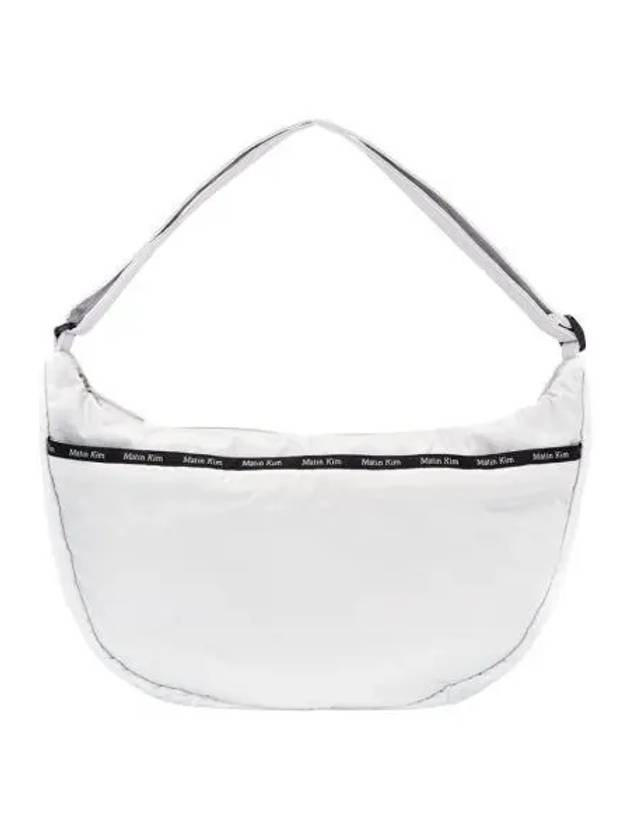마뗑킴 글로시 패브릭 라운드 크로스백 라이트 그레이 Matin Kim Glossy Fabric Round Cross Bag Light Grey