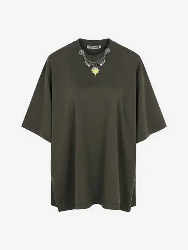 오토링거 오버사이즈 참 티셔츠 다크 브라운 워시 24FW Ottolinger Oversized Charm T Shirt Dark Brown Wash 24FW