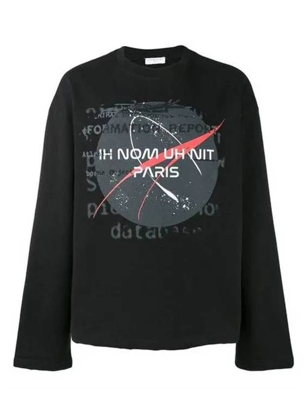 이놈어닛 NUS19299 009 로고 프린팅 블랙 맨투맨 ih nom uh nit