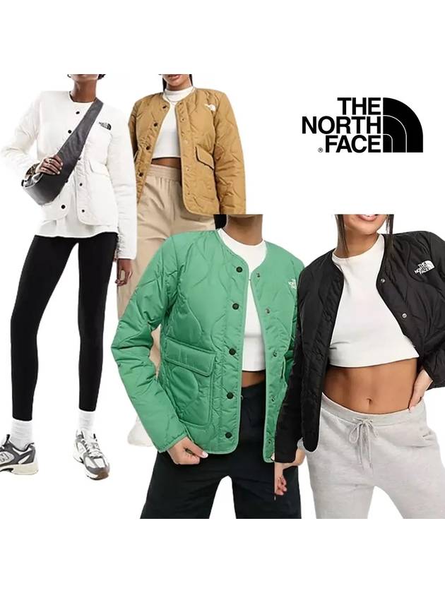 노스페이스 패딩 여성 퀼팅 라이너 깔깔이 탑 재킷 그린 화이트 블랙 브라운