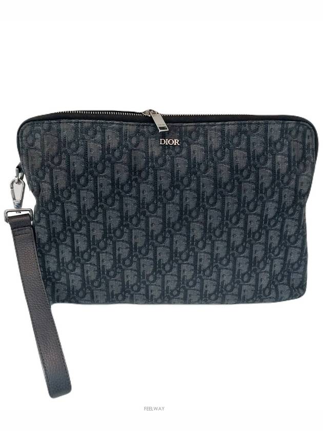 디올 오블리크 자가드 은장 클러치백 파우치백