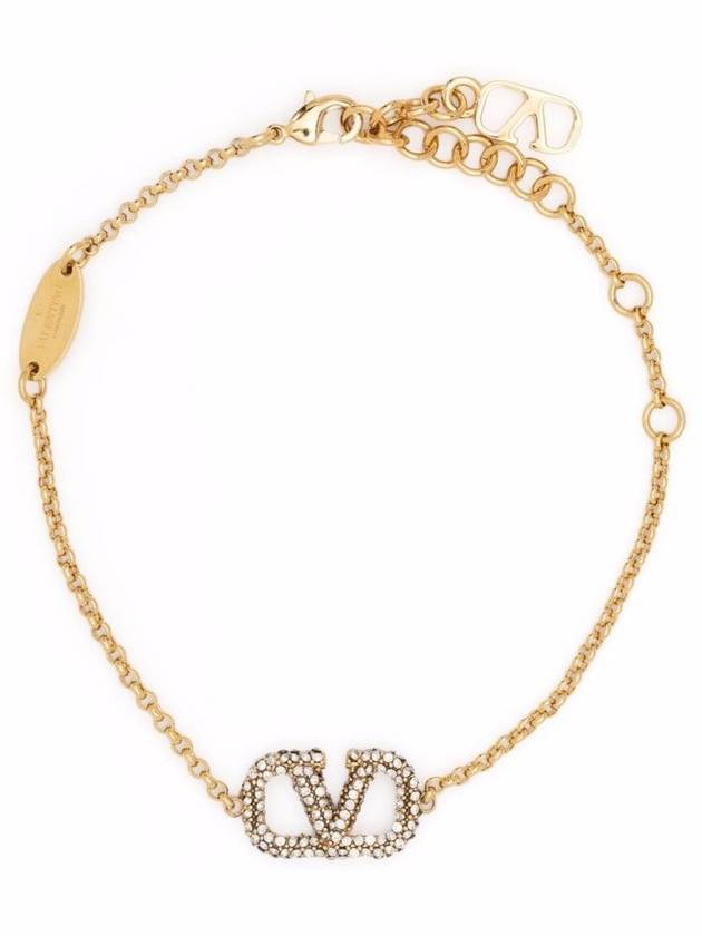 발렌티노 로고 플라크 장식 브레이슬릿