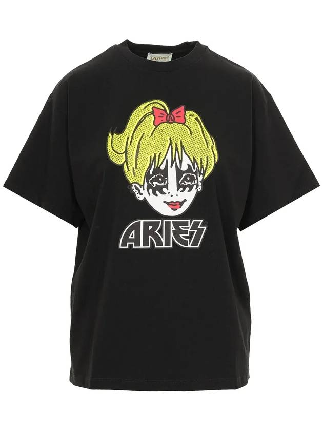 Aries 로고 프린트 크루넥 티셔츠 SUAR60005X_BLK