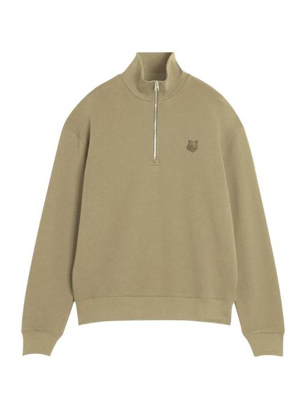 메종 키츠네 볼드 폭스 헤드 패치 컴포트 하프 집 스웨트셔츠 카다몬 OM00312KM0321 0117