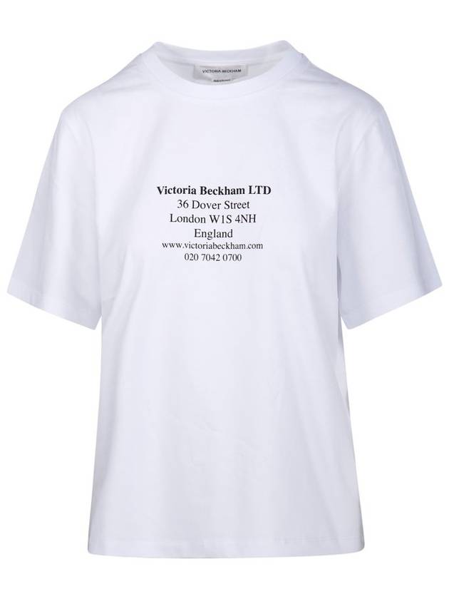 빅토리아 베컴 주소 프린트 크루넥 티셔츠