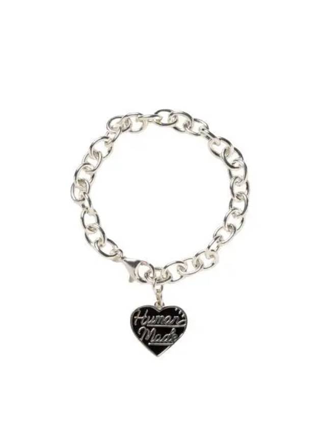 휴먼 메이드 하트 실버 브레이슬릿 블랙 Human Made Heart Silver Bracelet Black