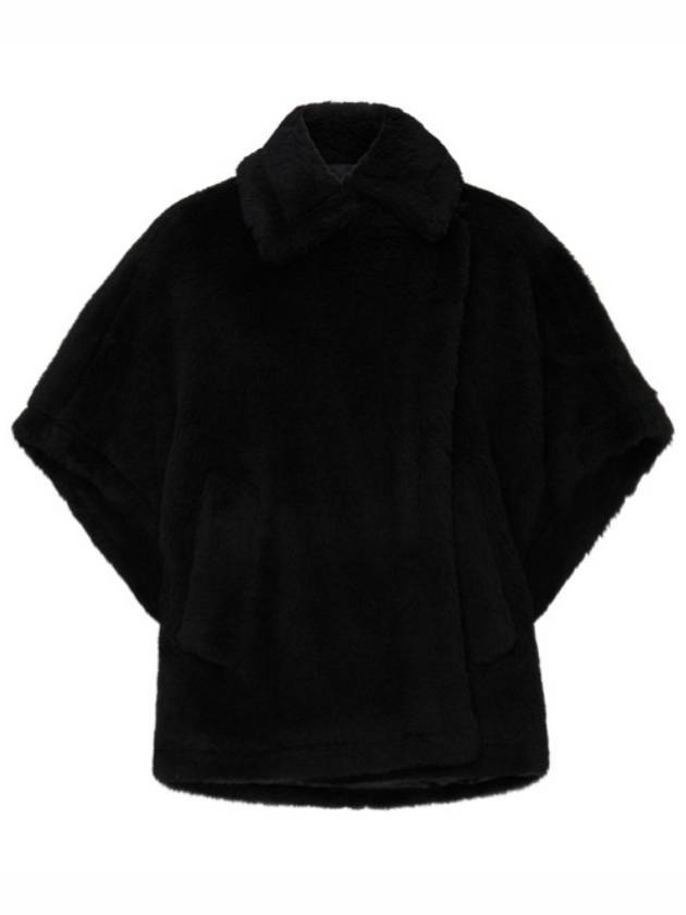 막스마라 테베 테디 숏 퍼 자켓 블랙