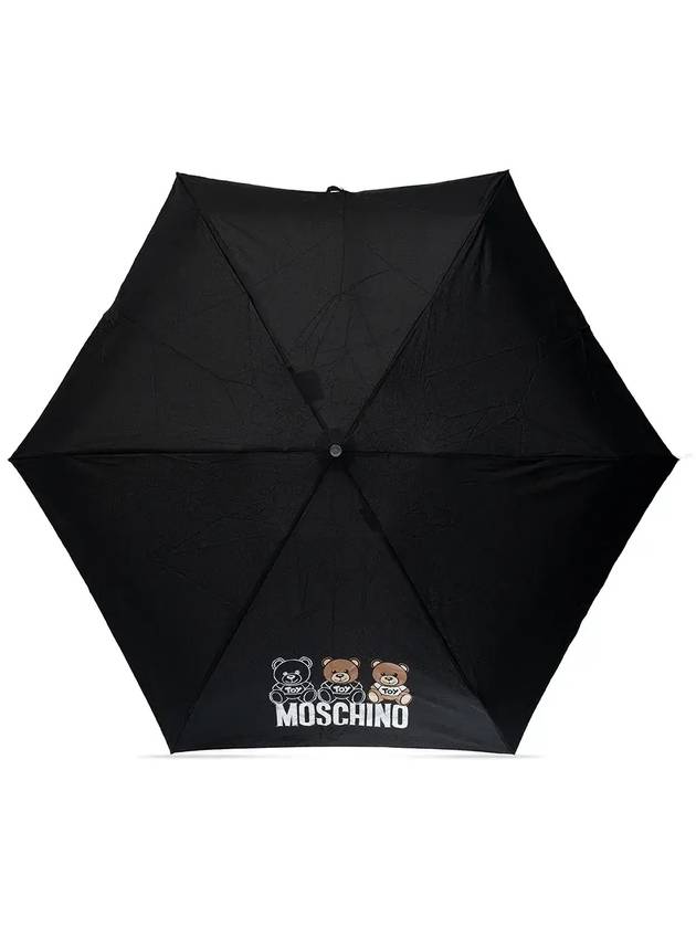 Moschino 테디 베어 프린트 컴팩트 우산 8061SUPERMINIA_BLACK