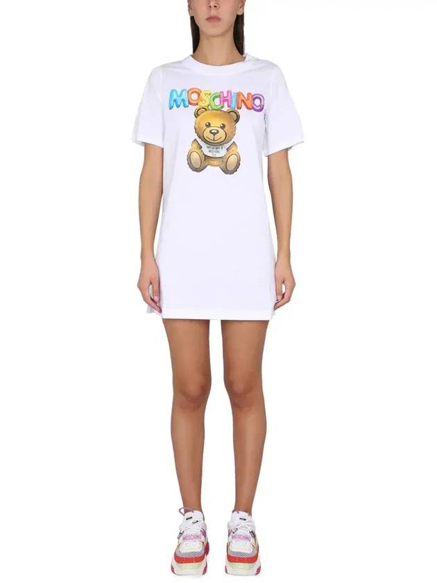 Moschino 테디 프린트 미니 드레스 04460441_V1001