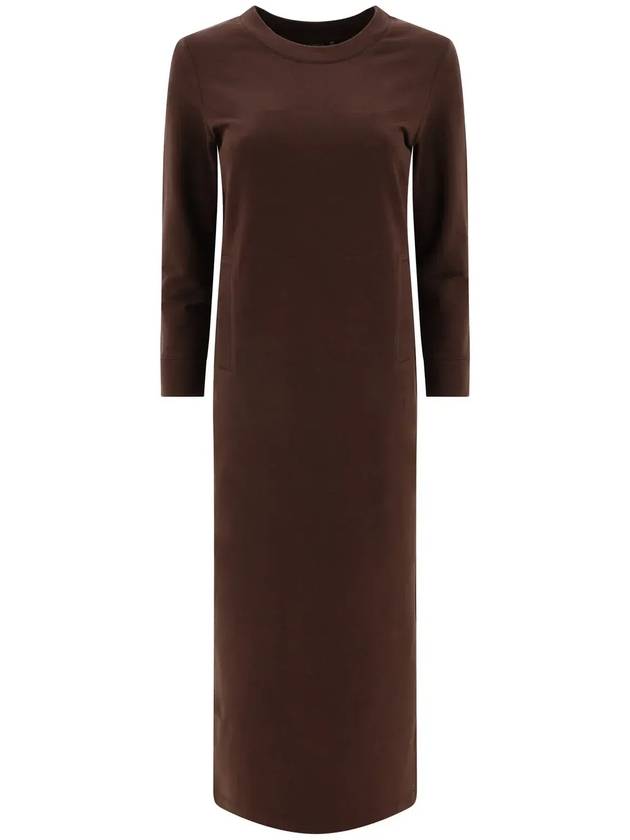 노르마 카말리 3 4 슬리브 피티드 드레스 ST3233TEA07028_CHOCOLATE